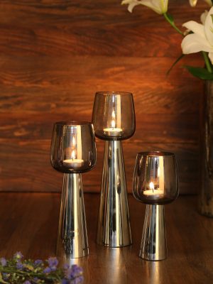 glass candle holders