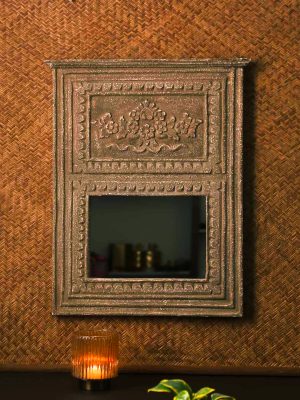 Brown distress finish French style MDF mirror in distress finish