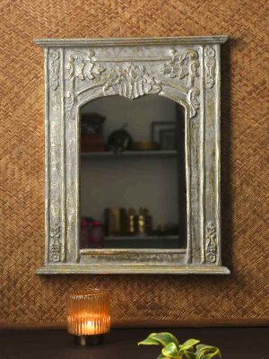 Grey and Gold French style MDF mirror in distress finish